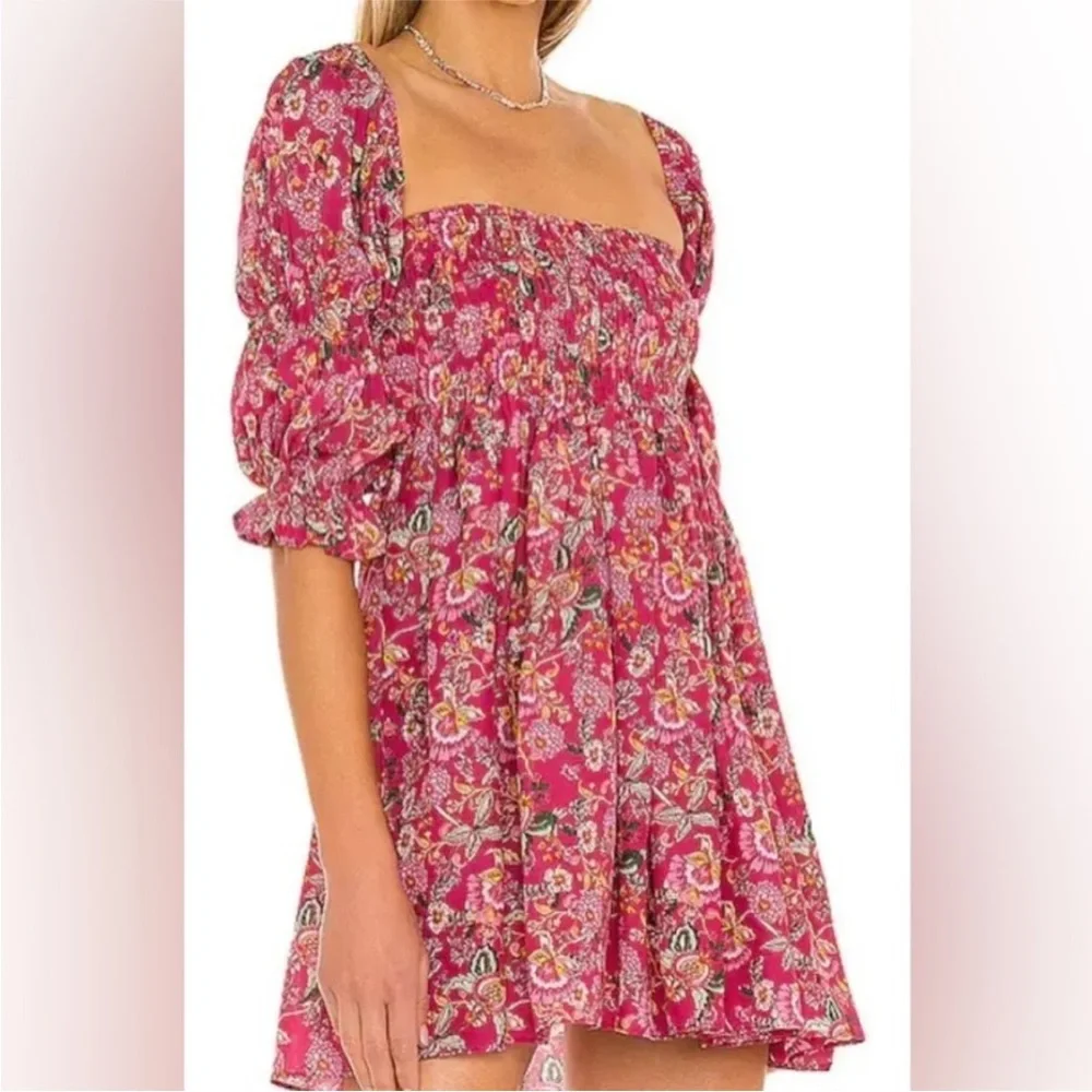 MISA Los Angeles x Revolve Pink Floral Babydoll Mini Dress size M perfect condit - Picture 4 of 4